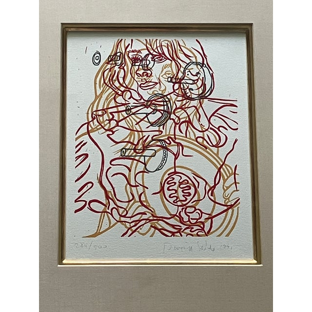 Postmodern David Salle Original Block Print, Signed, 235/500, Nicely Framed in Gold Leaf For Sale - Image 3 of 9