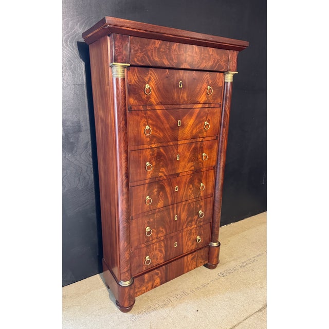 Tall French Empire Chest of Drawers, 1840 For Sale - Image 18 of 18