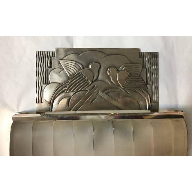 Early 20th Century French Art Deco Sconces With Geometric Motif - a Pair For Sale - Image 5 of 9