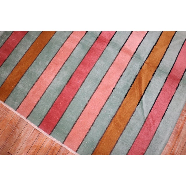 Mid-Century Modern Zabihi Collection Turkish Deco Rug For Sale - Image 3 of 12