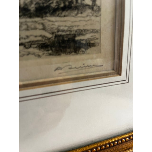 Cream Early 1900s Antique Lepere the Shower Framed Print For Sale - Image 8 of 10