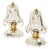 Bell-Flower Murano Glass and Brass Table Lamps from Barovier, Italy, 1940s, Set of 2 For Sale
