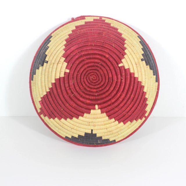 Width: 13 inches Depth: 3.75 inches This is a beautifully made vintage basket which will add instant character and texture...