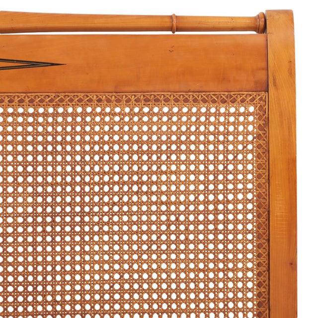 Mid-Century Queen Headboard With Brass Inlay, C. 1940 For Sale - Image 4 of 7
