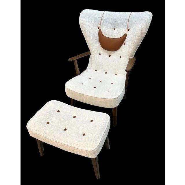 Set of Pragh Lounge Chair and Ottoman by Madsen & Schubell, 1950s For Sale - Image 9 of 9