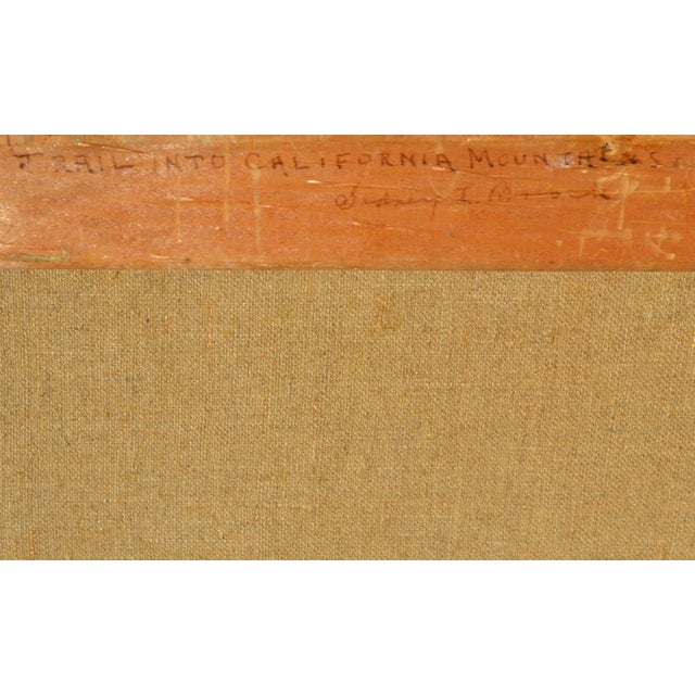 1930's California Mountain Trail Landscape by Sidney L. Brock For Sale In Monterey, CA - Image 6 of 8