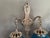 Metal 1990s French Louis XVI Silver Bronze Blue Crystal Wall Lamps / Sconces – Pair For Sale - Image 7 of 13