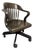 VIntage Custom Kintsugi Brass Inlay White Oak Banker’s Chair – Ebonized Executive Desk Chair For Sale
