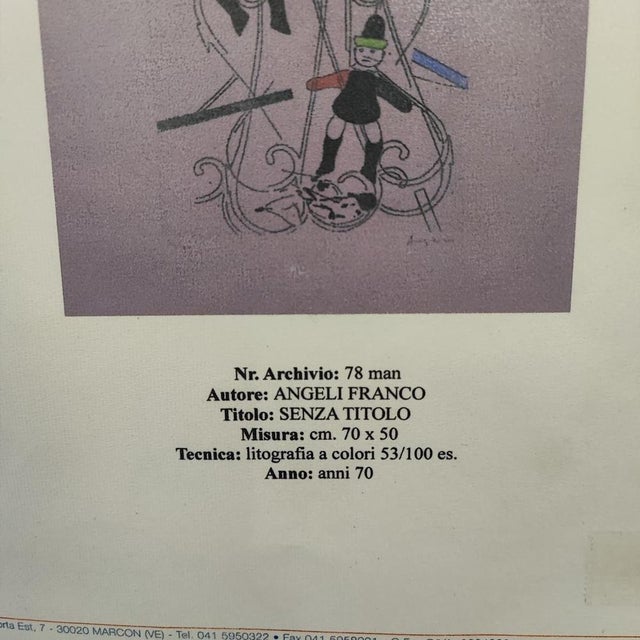 Blue Franco Angeli, Lithograph For Sale - Image 8 of 10