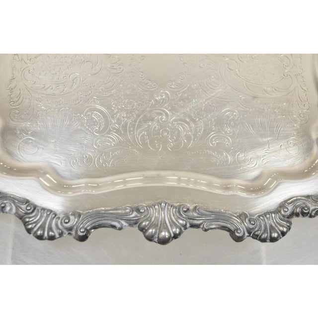 Metal Vintage Fb Rogers 6720 Victorian Style Silver Plated Small Serving Dish Platter For Sale - Image 7 of 10