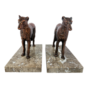 French Art Deco Barzoi Dog Bookends, Circa 1930