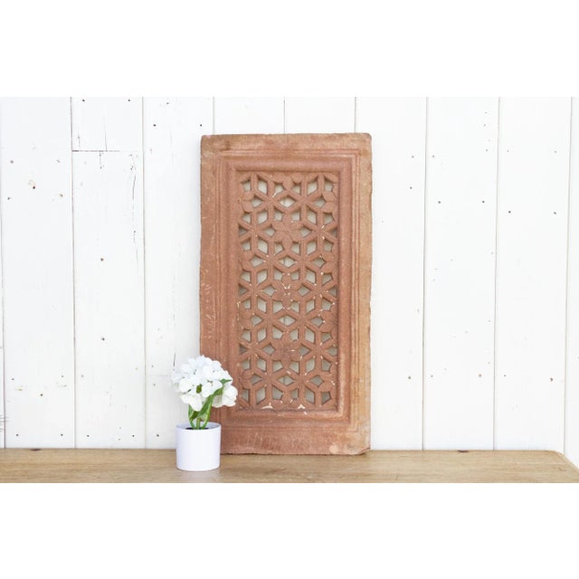 A stunning stone Jali, of Moorish inspired design with intricate geometric motif carvings. A true example of artistic...