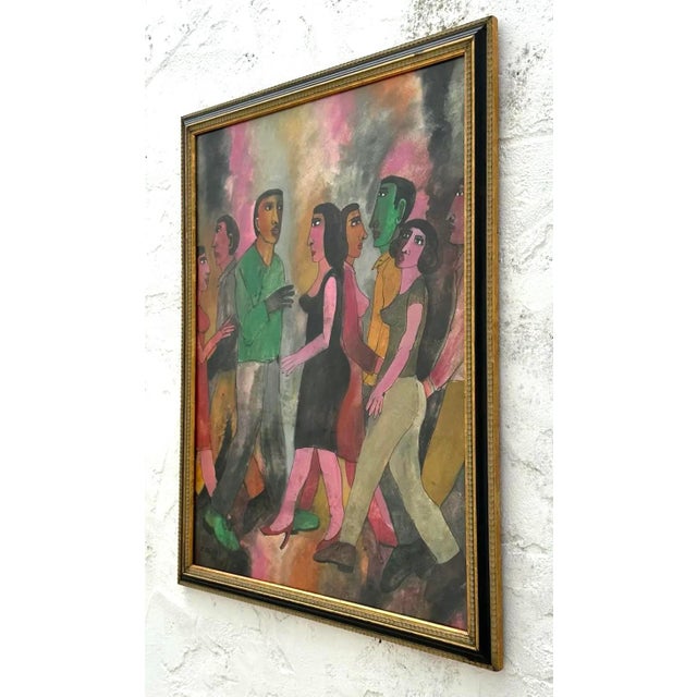 Vintage Abstract Dancing Figurative Watercolor and Ink Painting on Paper For Sale - Image 4 of 5