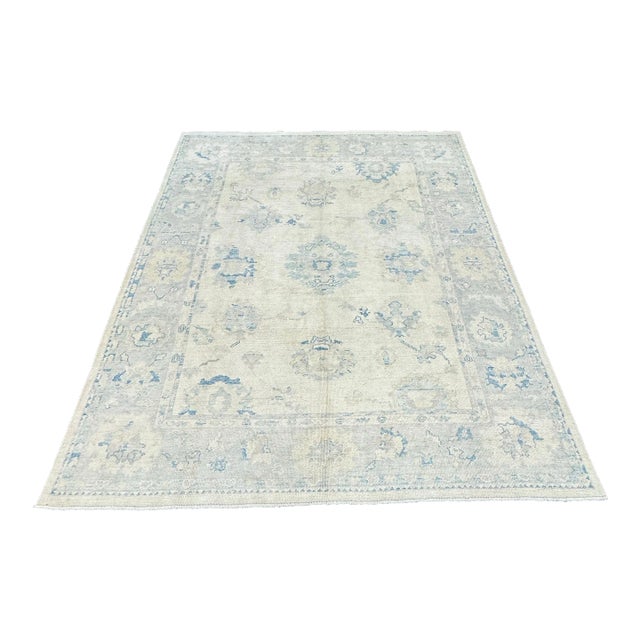Turkish Oushak Oriental Hand Knotted Rug 8' X 9'8" - Luxurious Handmade Vintage Decor For Sale