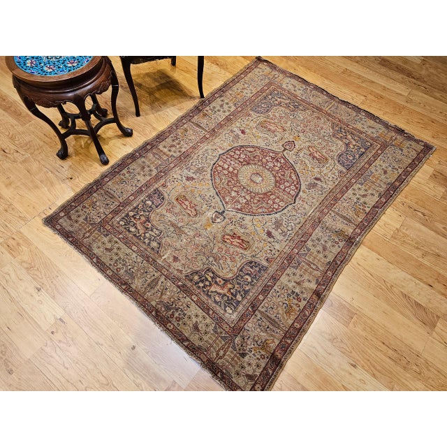 Textile Antique Turkish Sivas Rug, Handwoven Wool, Garden Design, 19th Century, 4' x 6' For Sale - Image 7 of 16