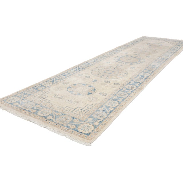 79896 Vintage Pakistani Khotan Rug, 02'08 x 09'11. The Celestial Dynasty: A Vintage Pakistani Khotan Masterpiece of...