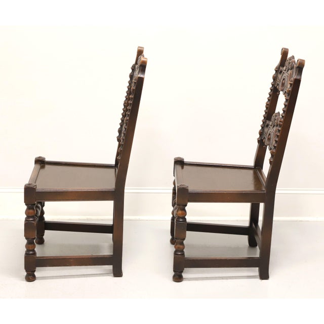 Grand Rapids Bookcase and Chair Co Antique Early 20th Century Oak Gothic Revival Dining Side Chairs - Pair A For Sale In Charlotte - Image 6 of 11