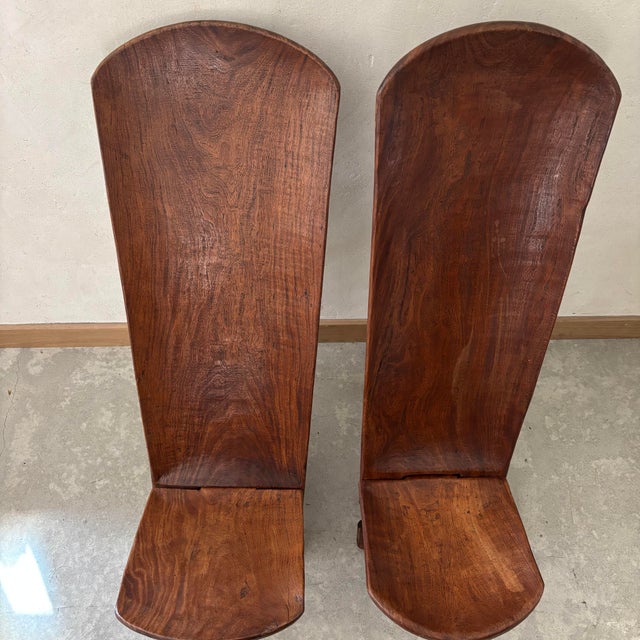 African Chairs in Wood, Set of 2, in Very Good conditions. Designed 1950 to 1959