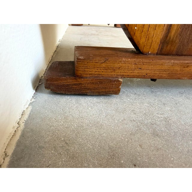 1940s Art Deco Solid Oak Cabinet Chest on Pedestal Base For Sale - Image 11 of 12