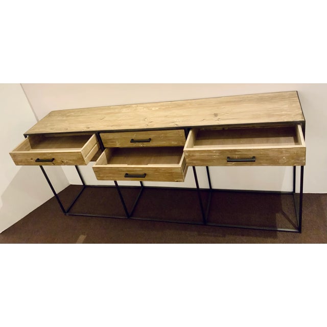 Organic Modern Wood and Iron Six Drawer Console Table For Sale In Atlanta - Image 6 of 8