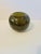 Murano Vintage Mid Century Hand Blown Glass Globe Vase Smoked Charcoal Olive Green Orb For Sale - Image 4 of 4