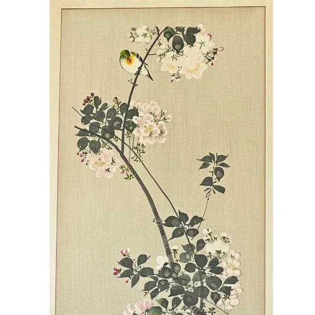 Mid 20th Century Mid-Century Japanese Watercolors on Silk, Artist Signed, Framed, Pair For Sale - Image 5 of 12