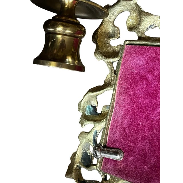 VTG Brass Set Pair Heavy Ornate Victorian 7.5” Wall Candle Holder Sconce Mirrors For Sale - Image 16 of 16