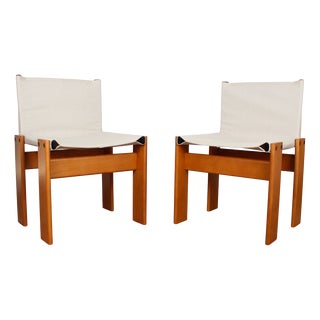 Off White Canvas Monk Chairs by Afra & Tobia Scarpa for Molteni, 1973, Set of 10 For Sale