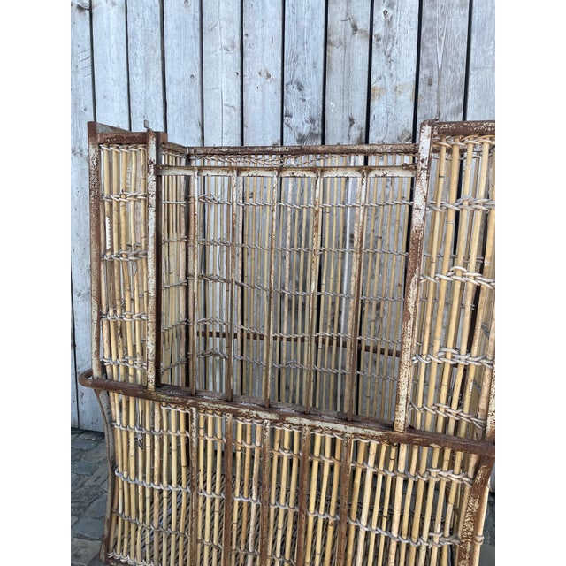 Antique Bamboo and Iron Cart, 1950s For Sale - Image 13 of 16