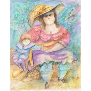 'Mother and Child' by Nohra Beltran, Bolivian Woman Artist, Brazil For Sale