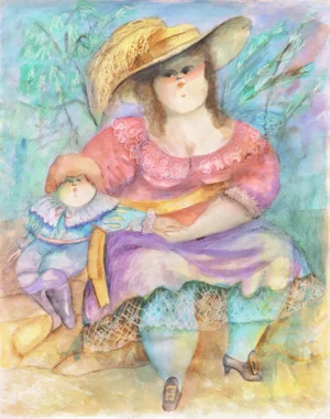 'Mother and Child' by Nohra Beltran, Bolivian Woman Artist, Brazil