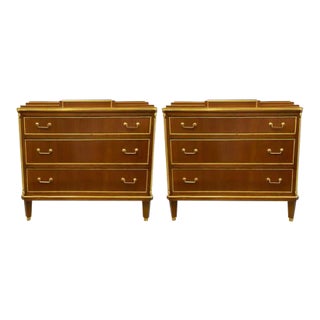 Pair Mahogany Up Russian Neoclassical Style Commodes / Nightstands For Sale