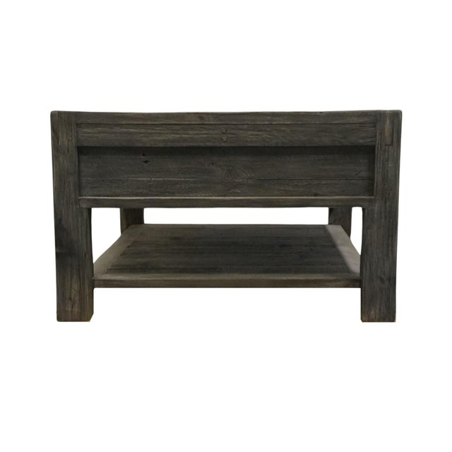 West Main Home Ashford Collection Contemporary Farmhouse Style 50" Reclaimed Wood Accent Coffee Table - Dark Gray Finish For Sale - Image 9 of 10