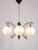 Goldenrod Mid-Century Modern Italian Brass and Opaline Chandelier For Sale - Image 8 of 17