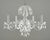 Traditional style chandelier with faceted teardrop crystals and polished nickel hardware. The chain is made of steel, and...