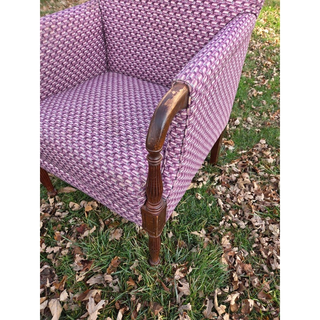 Wood Vintage American of Martinsville Armchair in 'Thistle' Fabric - Style 01019-925 For Sale - Image 7 of 11