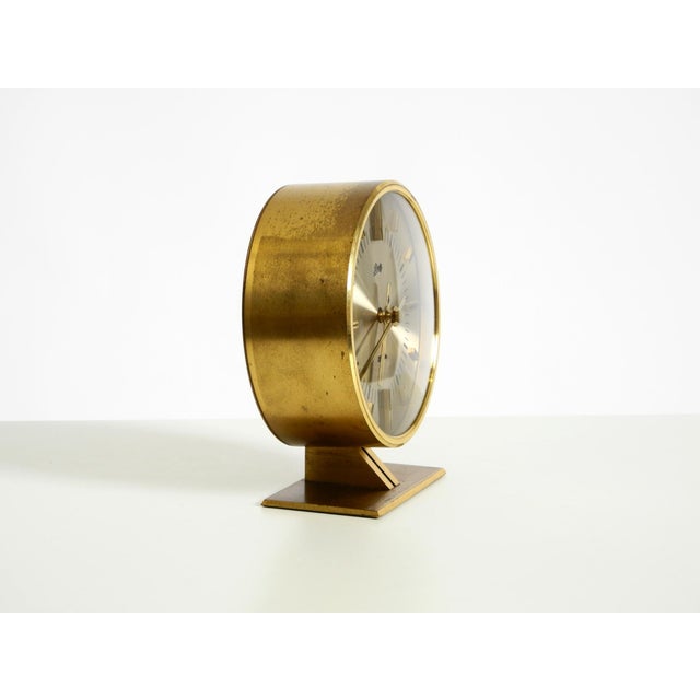 Round Brass Table Clock by Schatz, Germany, 1960s For Sale - Image 4 of 18