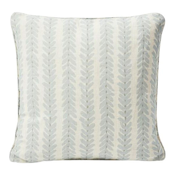 Schumacher X Veere Grenney Woodperry 20" Pillow in Blue For Sale