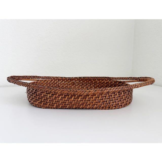 Early 20th Century Antique Oval French Wicker Tray For Sale - Image 5 of 8
