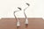 A gorgeous pair of Postmodern or Brutalist aluminum "swan" candlesticks By Matthew Hilton for SCP England (signed to base)...