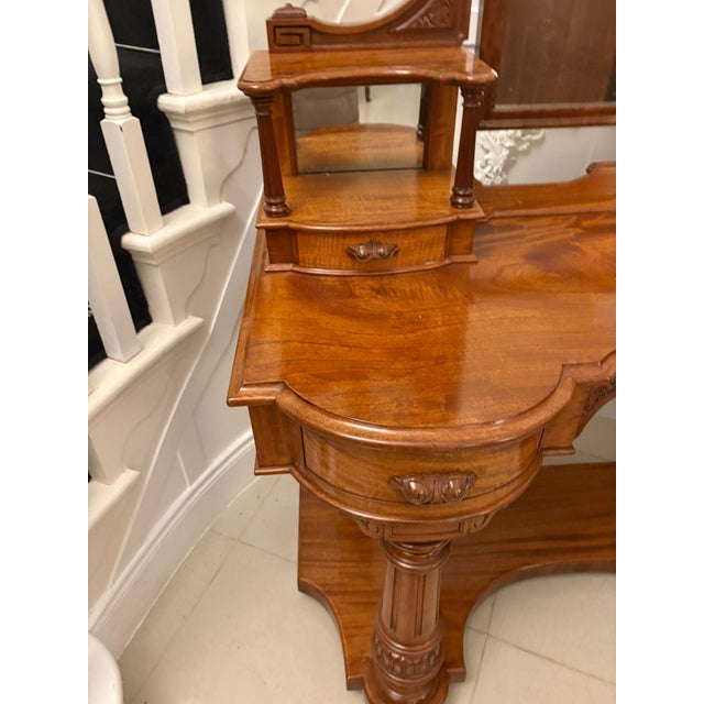 Antique Victorian Carved Mahogany Dressing Table, 1860s For Sale - Image 10 of 14