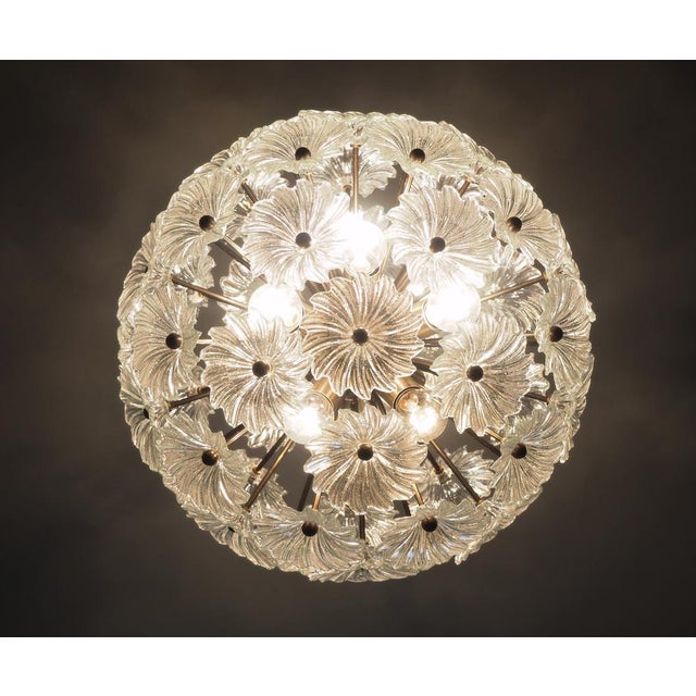 Vintage Italian Sputnik Crystal Pendant Light with 51 Daisy Clear Glasses, 1990s For Sale - Image 14 of 16