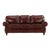 Late 20th Century Modern Cognac Leather Sofa With Scroll Arm and Nailhead Trim For Sale