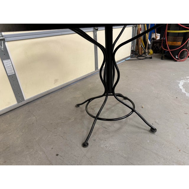 Mid-Century Outdoor Iron Woodard Round 48" Dining Table For Sale - Image 4 of 9