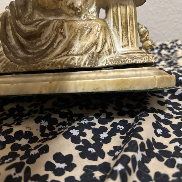 Antique 19th Century Gilt Neo-Classical Seated Woman For Sale - Image 9 of 9