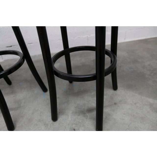 Dialog Stools in Black, Yellow and Blue Imitation Leather from Baumann, 1990, Set of 2 For Sale - Image 11 of 18
