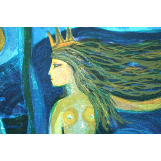 Late 20th Century Judith Bledsoe Pisces Zodiac Hand Signed Contemporary Lithograph 108/250 Framed For Sale - Image 5 of 11