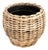 Artifacts Rattan Round Belly Planter with Black Plastic Insert, Natural, 13" For Sale