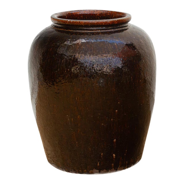 Monumental Antique Brown Spice Trader Vessel For Sale