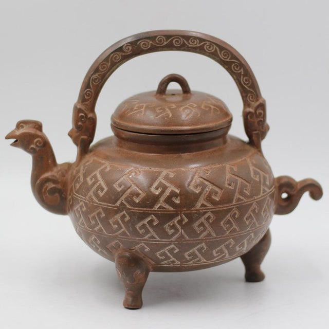 Large Archaic Yixing-Style Teapot with a Phoenix Spout, 20th Century For Sale - Image 12 of 12